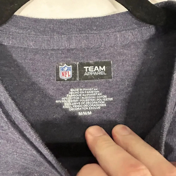 Denver Broncos Shirt Men's Medium Blue Graphic Print Short Sleeve Crew Neck - Picture 5 of 9